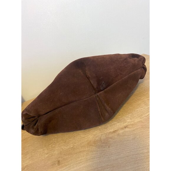 Vintage Salvatore Ferragamo Brown Suede & Leather Domed Satchel Bag - Picture 4 of 8